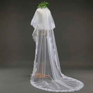 웨딩 베일 롱 베일 결혼식 [그로브 포함]
