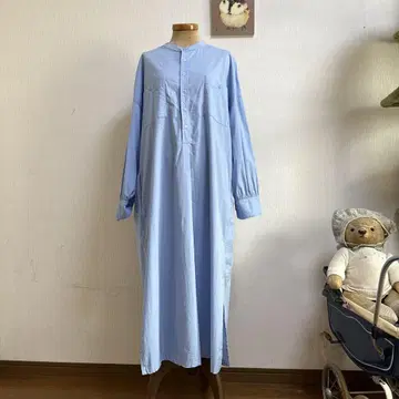 어반 리서치 셔츠 원피스 스카이블루