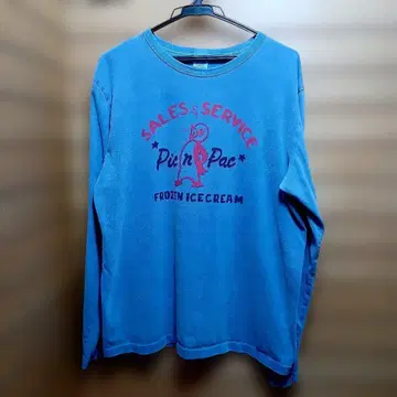 BARNS 프린트 로고 긴팔 T셔츠 X-LARGE