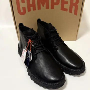 새상품 Camper Ground Michelin 가죽 부츠 블랙