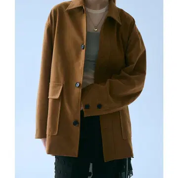 adam et rope 신세틱 가죽 셔츠 블루종