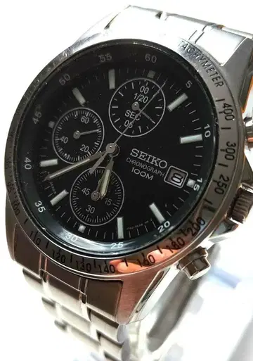 새상품급 작동 남성용 SEIKO 세이코 크로노그래프 100M 방수