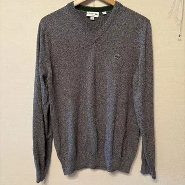 LACOSTE 그레이 V넥 스웨터 US M