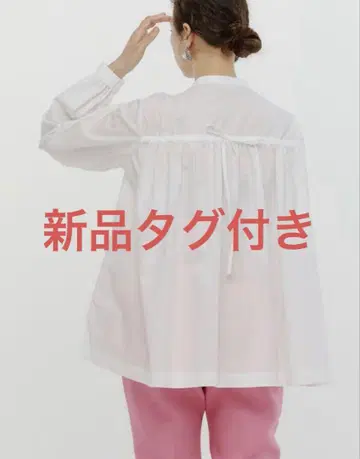 택 포함 새상품! [ yori ] 백리본 개더 블라우스