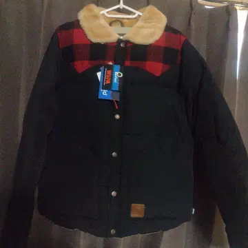 [미사용 새상품 택 포함] PenField 빨검 체크 다운 자켓 S