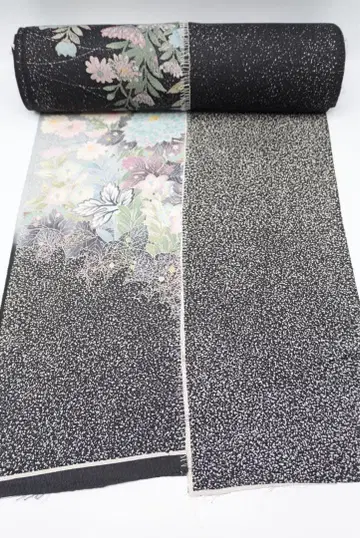옷감 원단 리메이크 원단 블랙 얼룩 x 국화꽃 무늬 꽃무늬