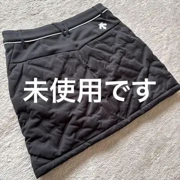 데상트 충전솜 스커트 S 미사용 택 없음 블랙 화이트