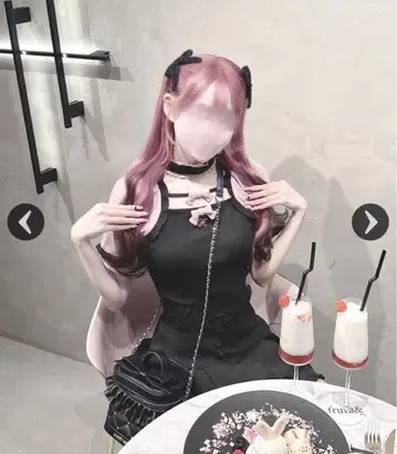 허니뮤우 초커 달린 더블 리본 상의