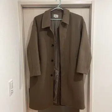 롱 발마칸 코트 멜톤 스텐카라 코트 브라운 L 사이즈