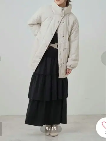 큐티 블론드 충전솜 스탠드 카라 코쿤 실루엣 블루종