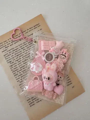 세트 파우치 라부부 pink