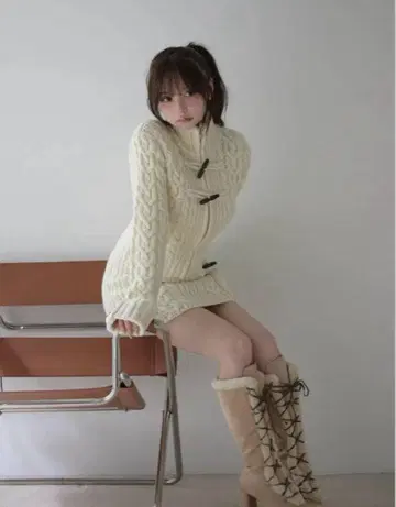 andmary Kelly toggle knit set up ivory