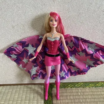 레어 바비 슈퍼 히로인 인형 핑크