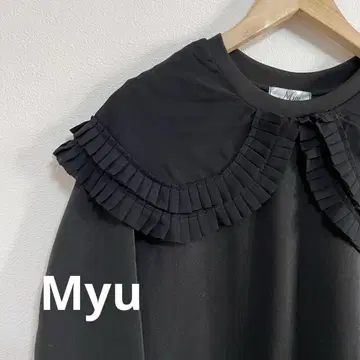 [ Myu ] 빅 칼라 스트레치 BIG 턱 프릴 칼라 원피스 블랙