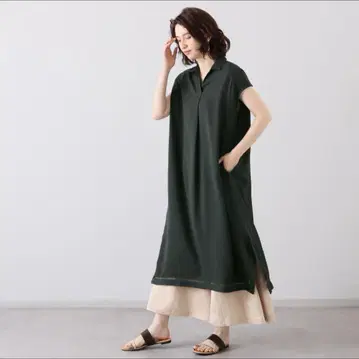 샵 채널 야에아쥬테 반팔 셔츠 원피스