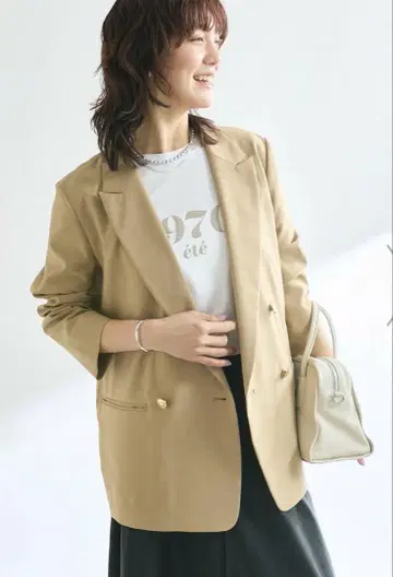 RIVE DROITE 라이트 피크 라펠 자켓 베이지
