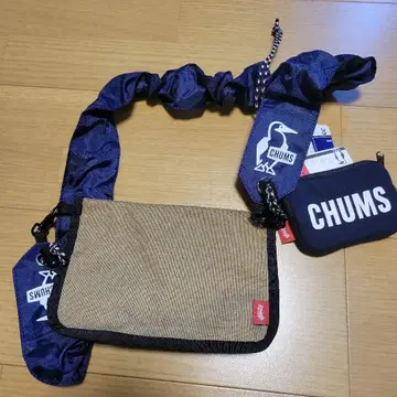 CHUMS 숄더백 베이지/네이비