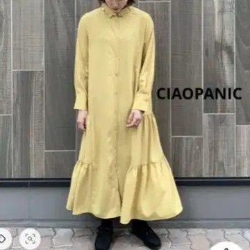 새상품급 CIAOPANIC 백 티어드 코트 롱 원피스 F
