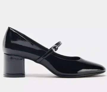 ZARA 에나멜 가죽풍 블록힐 발레리나 슈즈