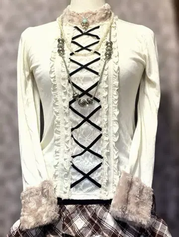 axes femme 모리걸 페어리 그런지 발레코어 레이스업 상의