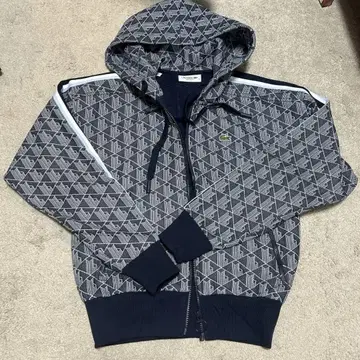 레어 새상품급 Lacoste 모노그램 자카드 후디
