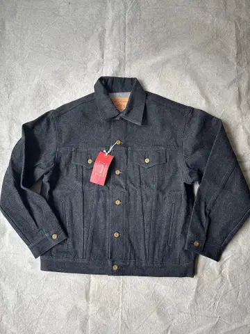 새상품 본쿠라 trucker jacket 블랙 데님 38