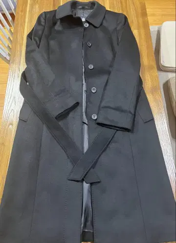 Aquascutum 캐시미어 100% 블랙 롱 코트