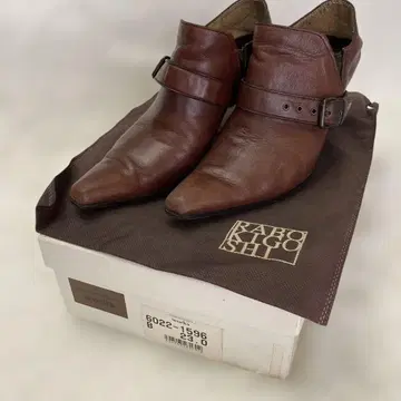 가죽 브라운 부티 버클 포함 숏부츠 부츠 브라운 계열