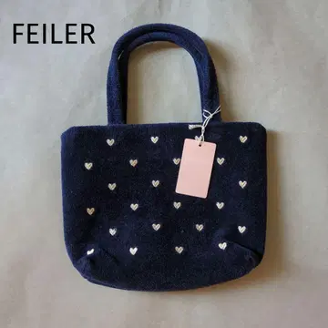 [ FEILER ] 러브리 하트 미니백 토트 네이비