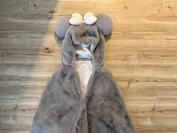 Disney 미니 마우스 후드 부착 베이지 담요
