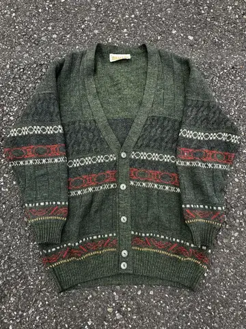 80s DYNAMART 에스닉 패턴 가디건 S 사이즈