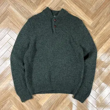 엘엘빈 헨리넥 스웨터 라무 울 니트 llbean 그린