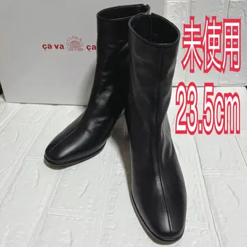 미사용 가죽 부츠 23.5cm 블랙