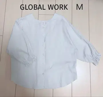 GLOBAL WORK 7부 소매 블라우스 M 린넨 50%