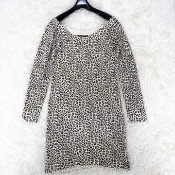 살바토레 페라가모 레오파드 긴팔 튜닉 원피스 XL 사이즈
