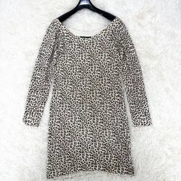 살바토레 페라가모 레오파드 긴팔 튜닉 원피스 XL 사이즈