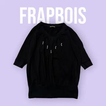 FRAPBOIS 블랙 V넥 반팔 상의 사이즈 1 S-786