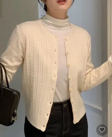 [ 미사용 새상품 ] nugu 아이보리 리브 니트 가디건