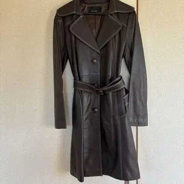 다크 브라운 이탈리아 라무 100% 가죽 코트 한국 양가죽