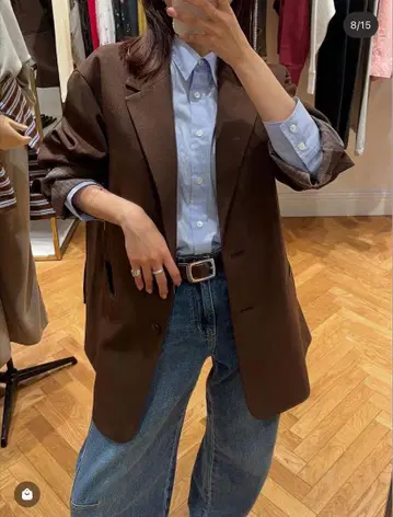 PE SHARK 빅 자켓 브라운
