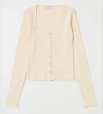FRONT BUTTON LACY L/S TOP