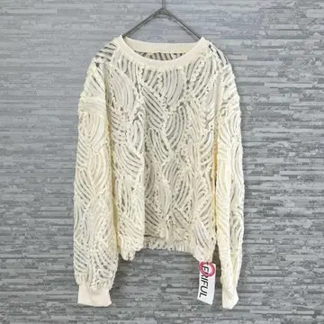 새상품 미사용 후리후리 시어 탑 아이보리 M 사이즈 긴팔 캐주얼