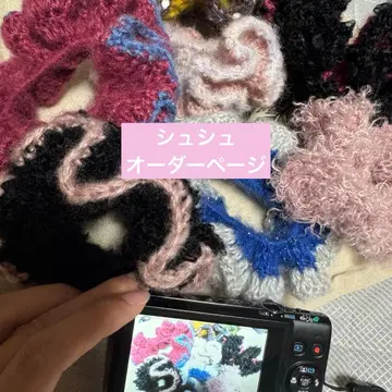 [ 오더 접수 중 ] 크로 셰 뜨개질 스크런치 핸드메이드