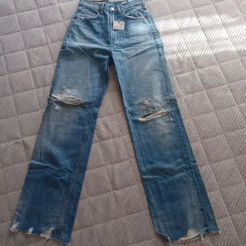 ZARA 데미지 가공 스트레이트 데님 36