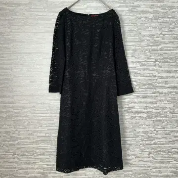모카신 블랙 레이스 원피스 긴팔 포멀 1호 심플 세레모니