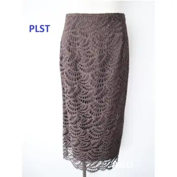 [새상품] PLST 쉘 레이스 내로우 스커트 L 사이즈 브라운 57745