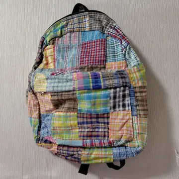 패치워크 체크 무늬 백팩