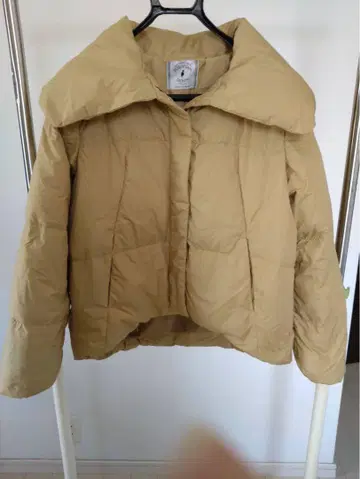 유럽인 다운 베이지 숏 기장 다운 자켓