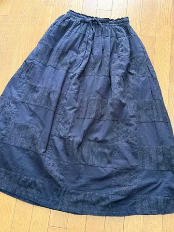 TSUHARU by Samansa Mos2 패치워크 스커트 블랙