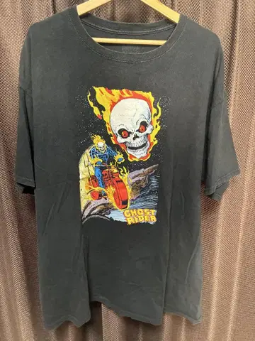 Ghost Rider 그래픽 T셔츠 구제 의류